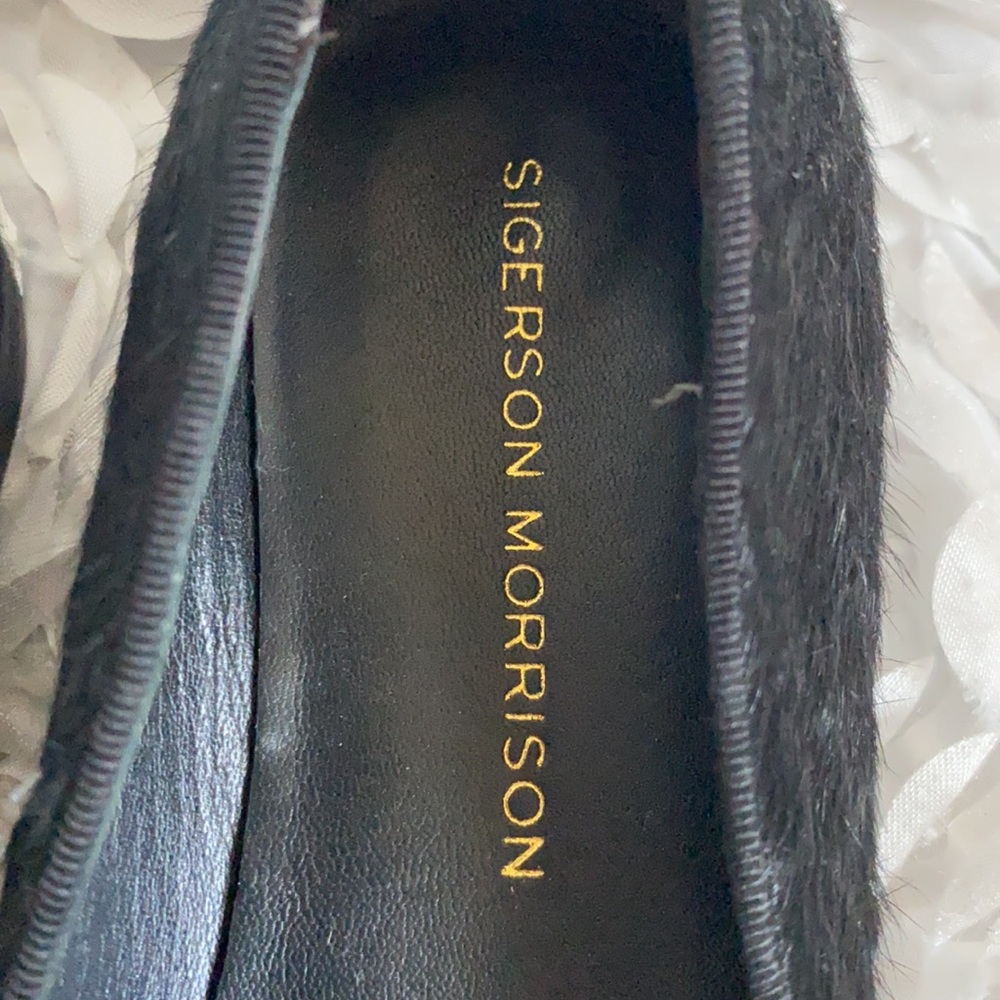 . Sigerson Morrison black pony hair chain loafers size 6.5! - Picture 4 of 6